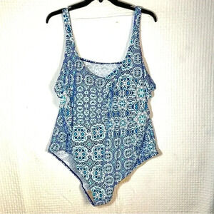 SUITSUITS FOR ALL Plus Size 34 Swimwear 1 Piece Padded Cups Adjust Straps NEW